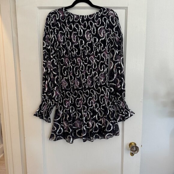 LoveShackFancy Scarlett Chiffon Geometric Mini Dress (Size Small) - Picture 8 of 10